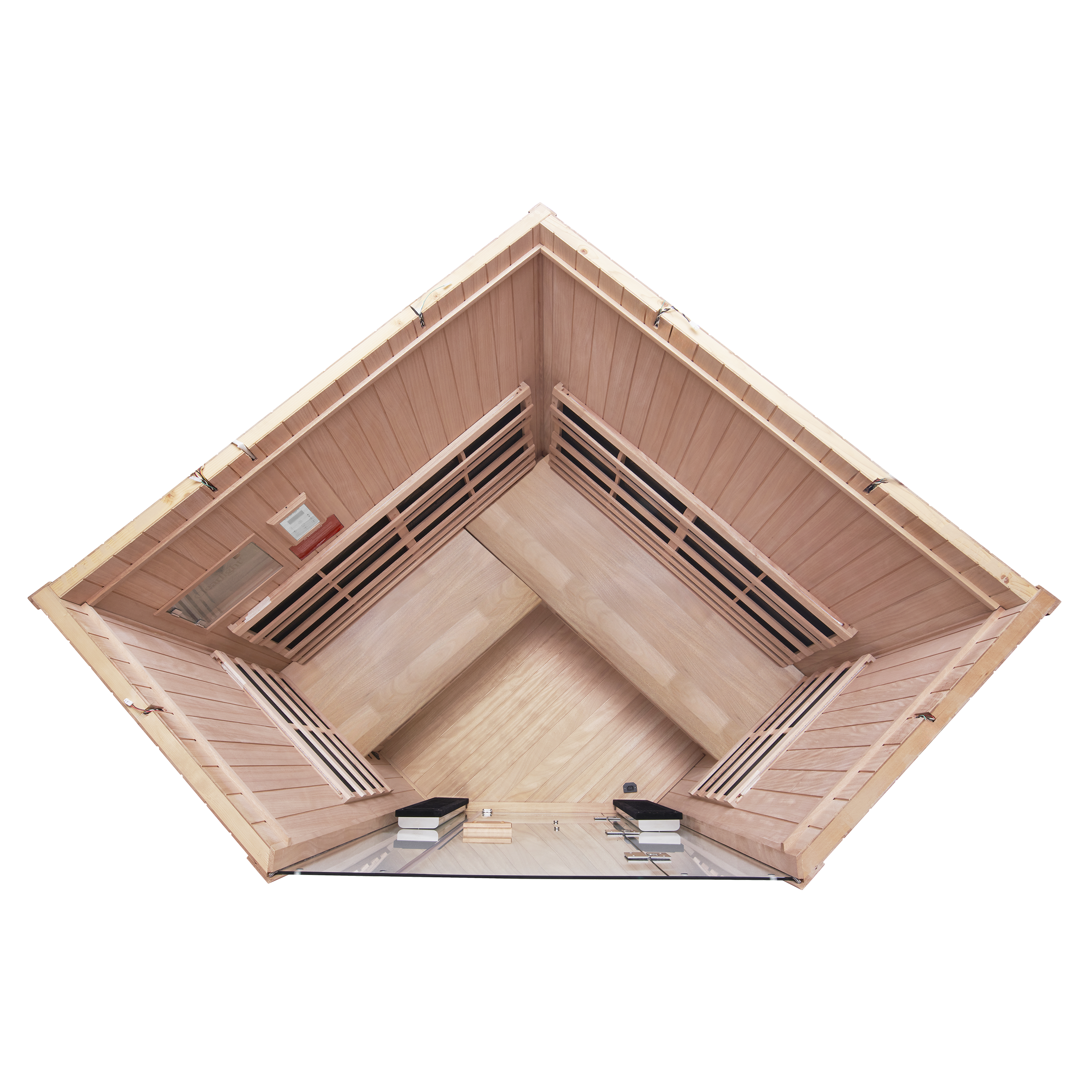 Sanctuary Corner 4 Person Sauna | Okoume Pro | UK Plug