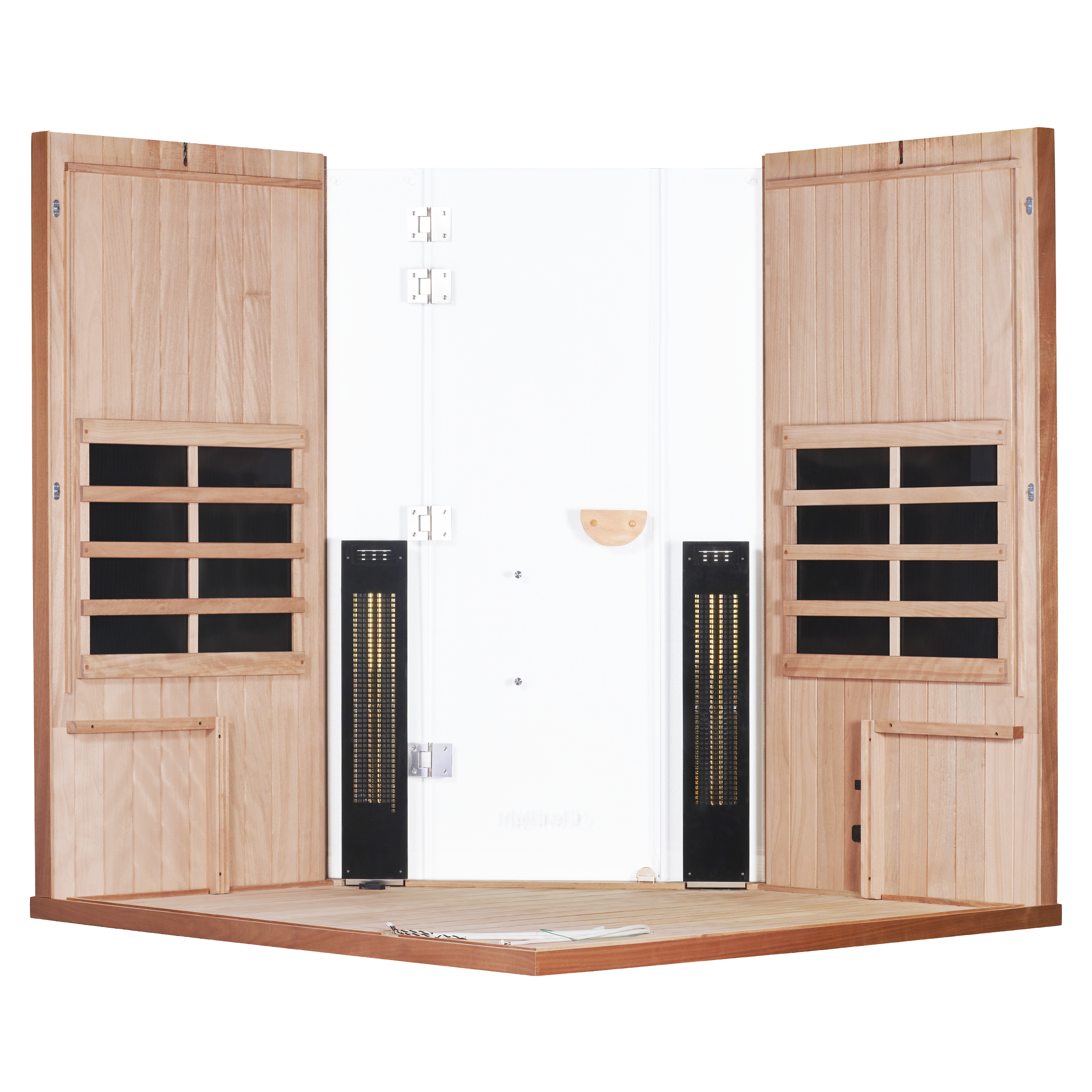 Sanctuary Corner 4 Person Sauna | Okoume Pro | UK Plug