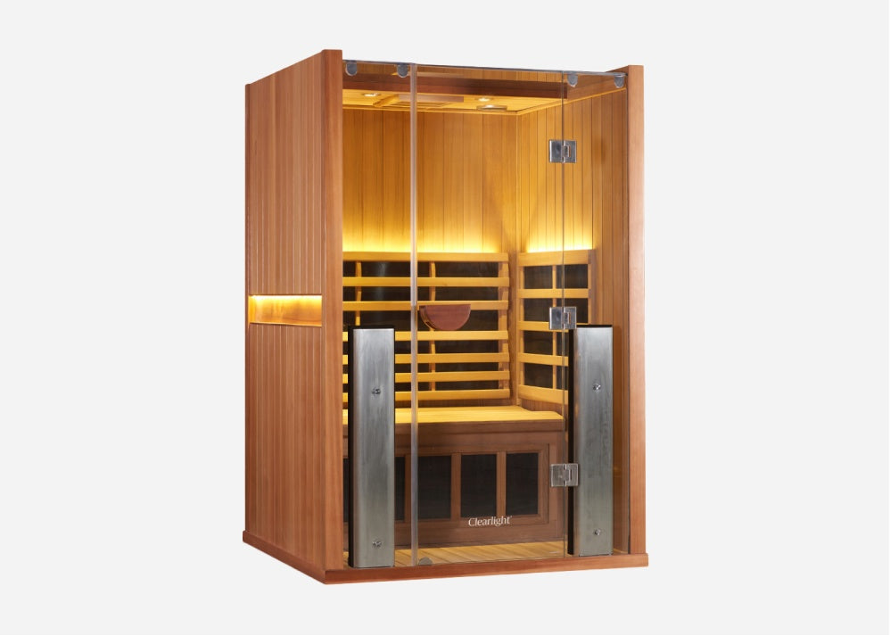 Closer front view of the Clearlight Sanctuary 2 Person Full Spectrum Infrared Sauna