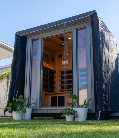 Sanctuary Outdoor 5 Person Sauna | Okoume | UK Plug