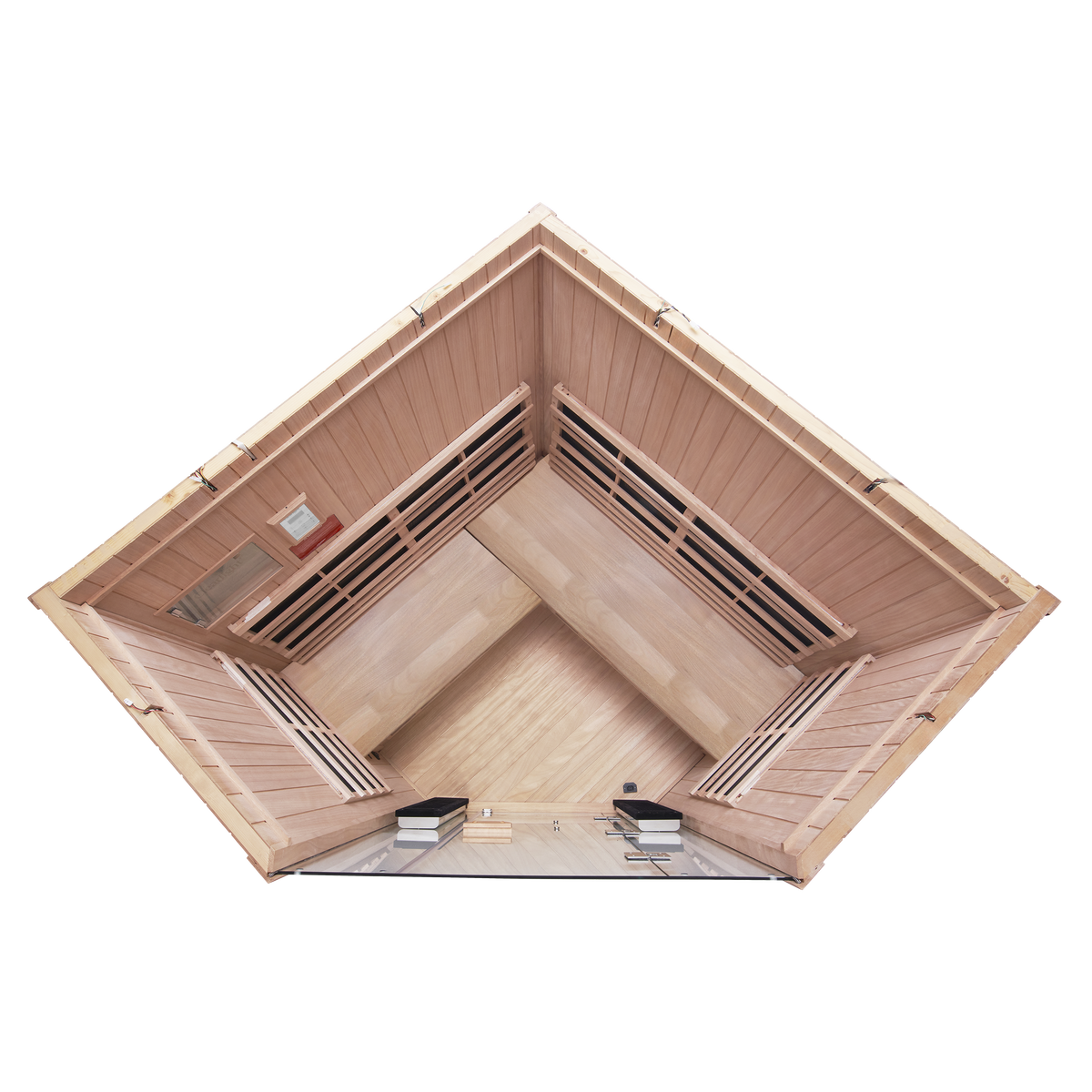 Sanctuary Corner 4 Person Sauna | Okoume Pro | UK Plug