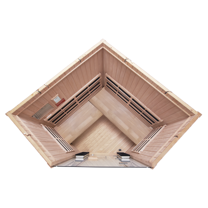 Sanctuary Corner 4 Person Sauna | Okoume Pro | UK Plug