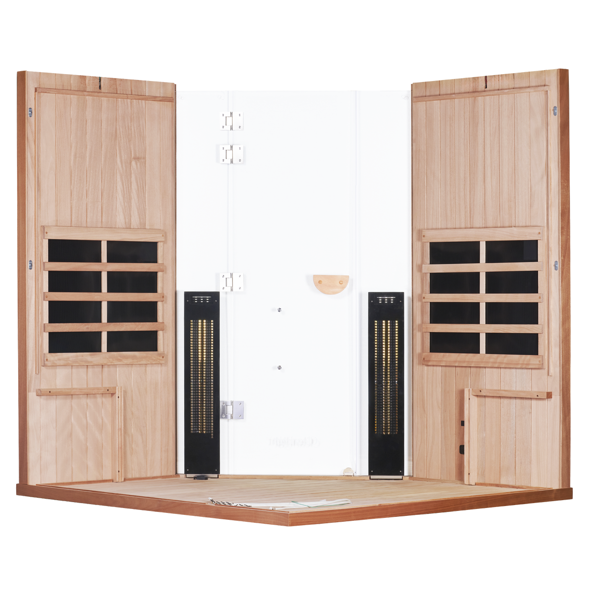Sanctuary Corner 4 Person Sauna | Okoume Pro | UK Plug
