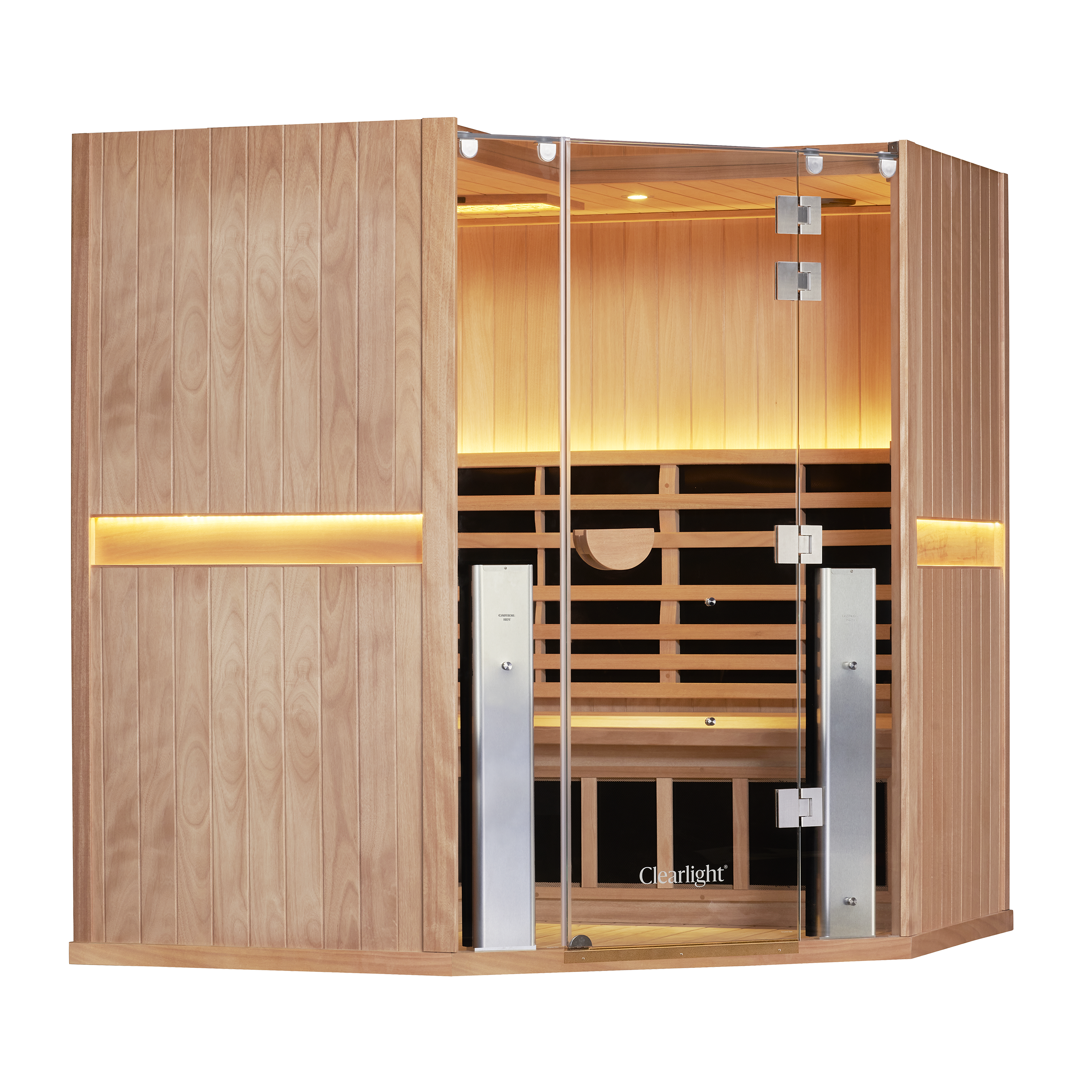 Sanctuary Corner 4 Person Sauna | Okoume Pro | UK Plug