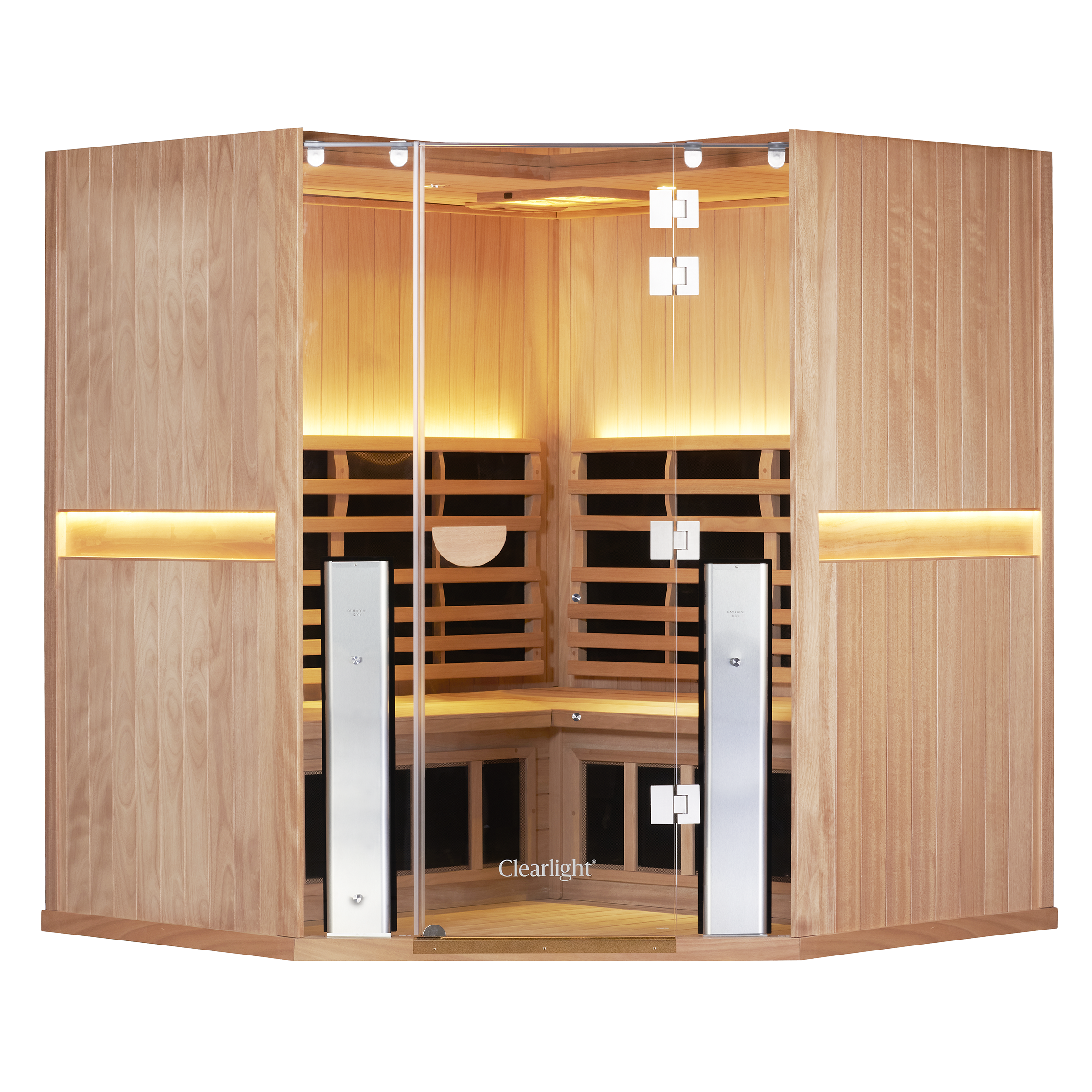 Sanctuary Corner 4 Person Sauna | Okoume Pro | UK Plug