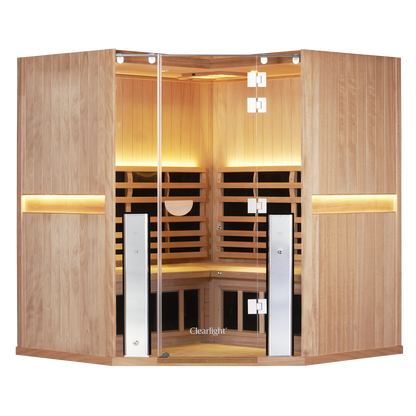 Sanctuary Corner 4 Person Sauna | Okoume Pro | UK Plug