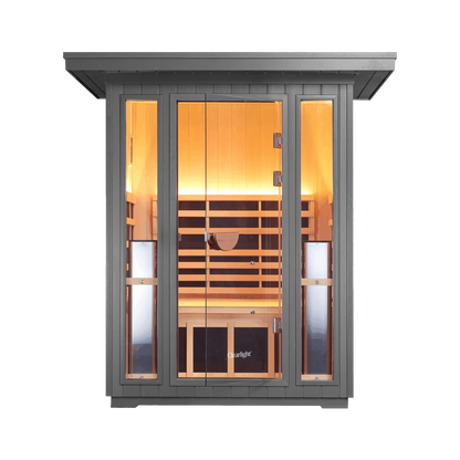 Sanctuary Outdoor 2 Person Sauna | Okoume | UK Plug