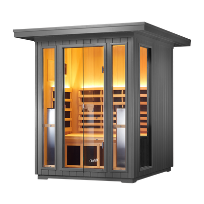 Sanctuary Outdoor 2 Person Sauna | Okoume | UK Plug