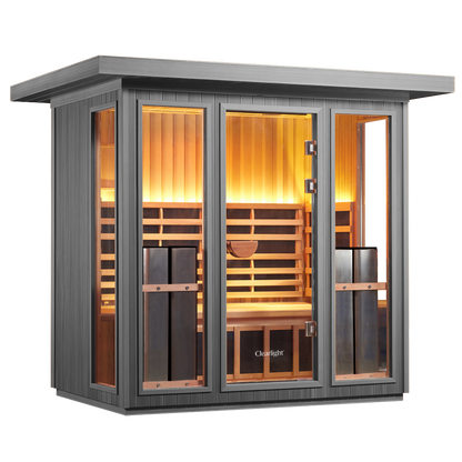 Sanctuary Outdoor 5 Person Sauna | Okoume | UK Plug