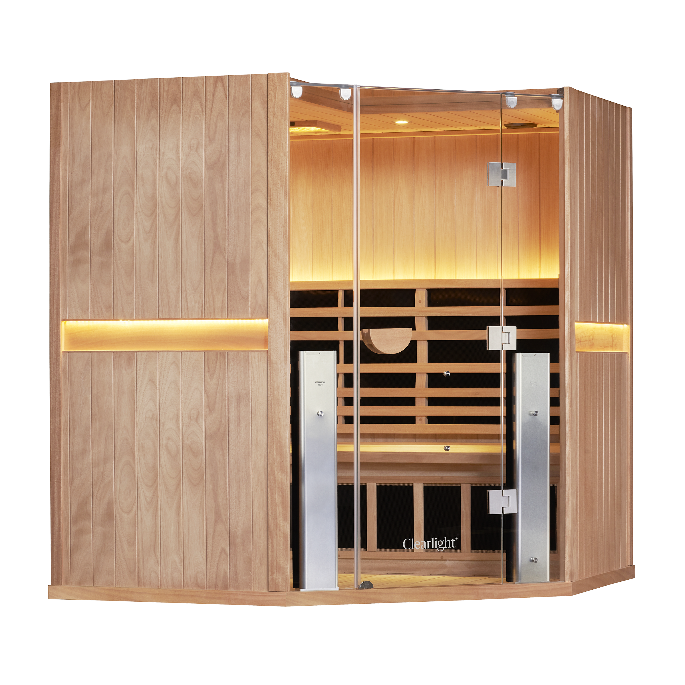 Sanctuary Corner 4 Person Sauna | Okoume Pro | UK Plug