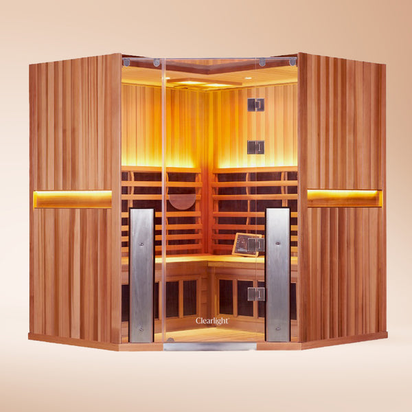 Sanctuary Corner 4 Person Sauna | Okoume Pro | UK Plug