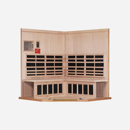 Sanctuary Corner 4 Person Sauna | Okoume Pro | UK Plug