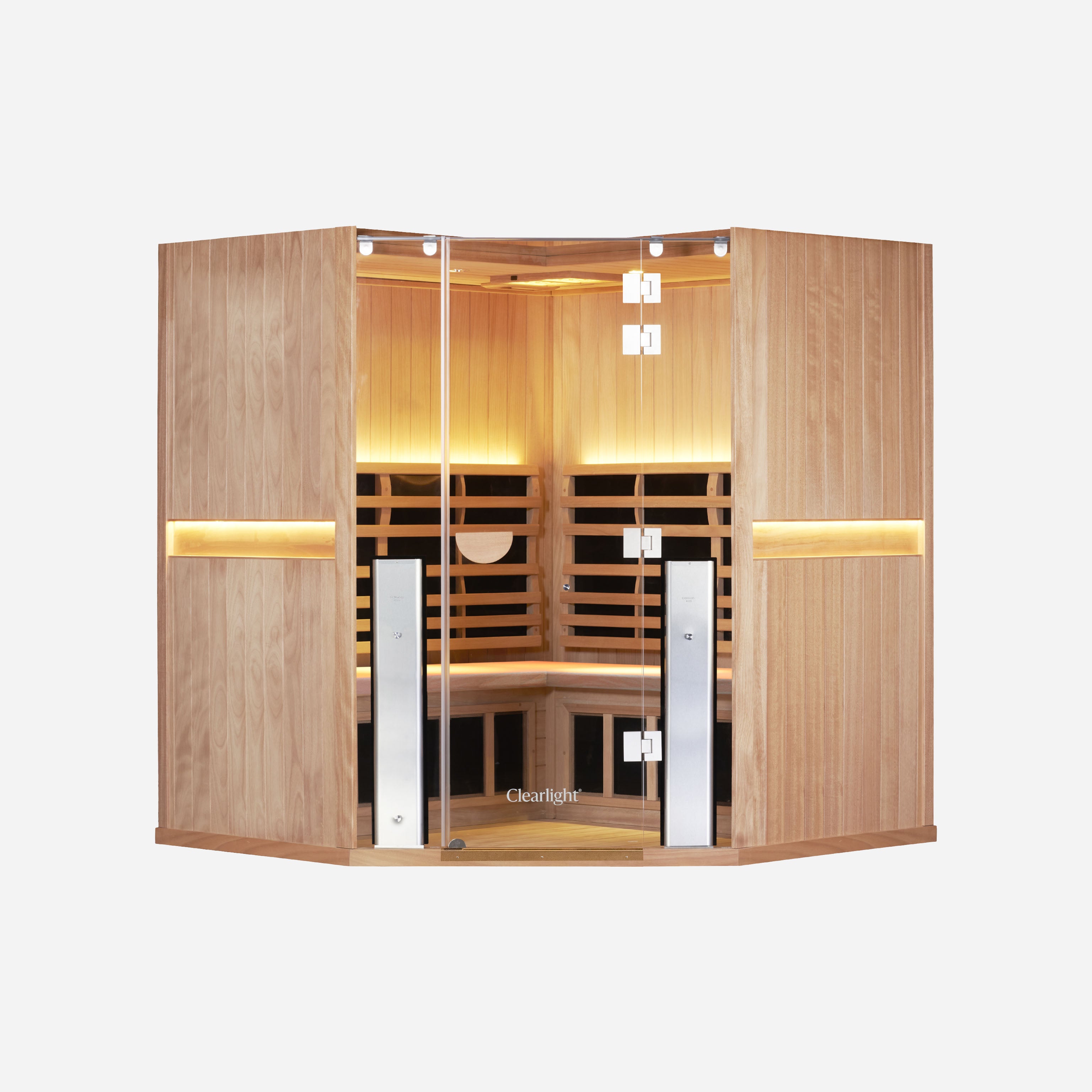 Sanctuary Corner 4 Person Sauna | Okoume Pro | UK Plug