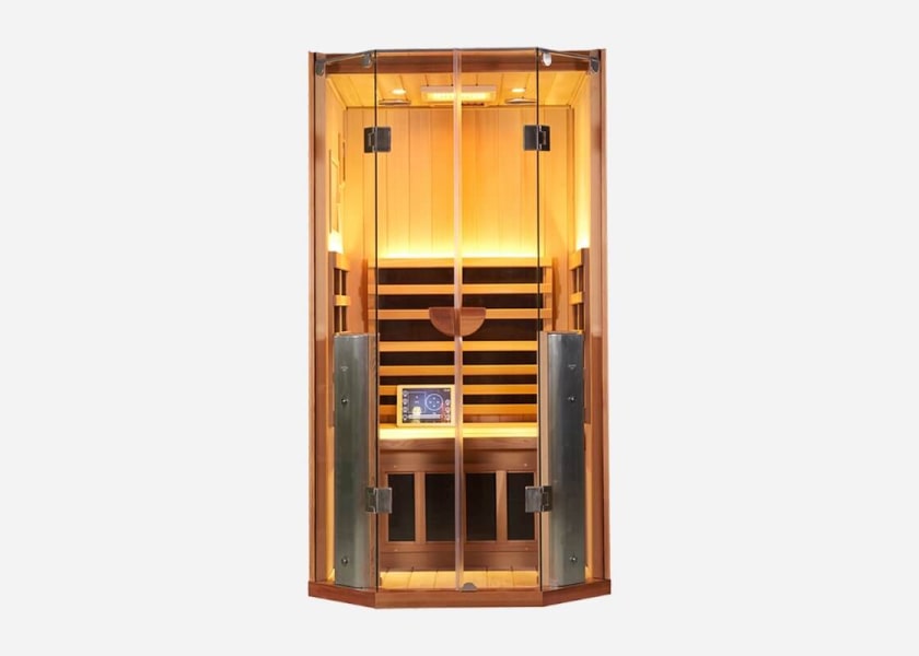 Closer front view of the Clearlight Sanctuary 1 Person Full Spectrum Infrared Sauna