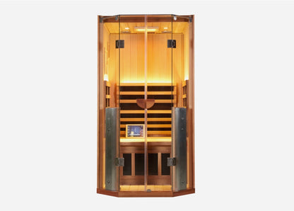 Closer front view of the Sanctuary 1 Person Full Spectrum Infrared Sauna