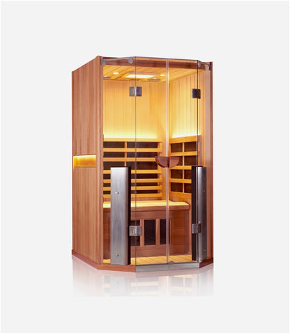 Front view of the Sanctuary 1 Person Full Spectrum Infrared Sauna