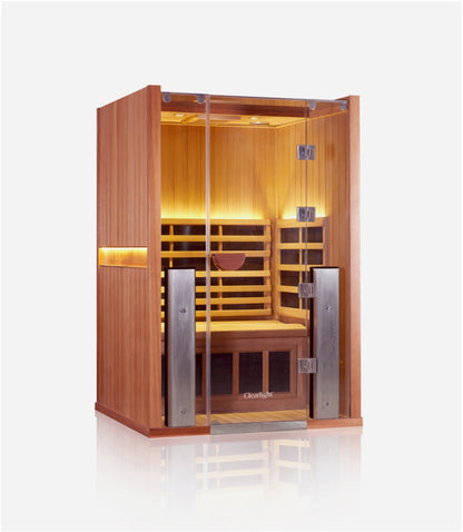 Front view of the Clearlight Sanctuary 2 Person Full Spectrum Infrared Sauna