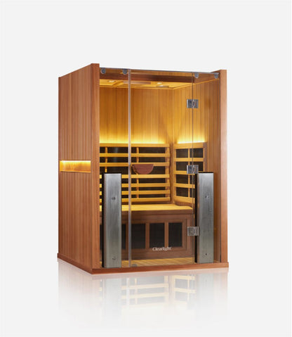 Front view of the Clearlight Sanctuary 2 Person Full Spectrum Infrared Sauna