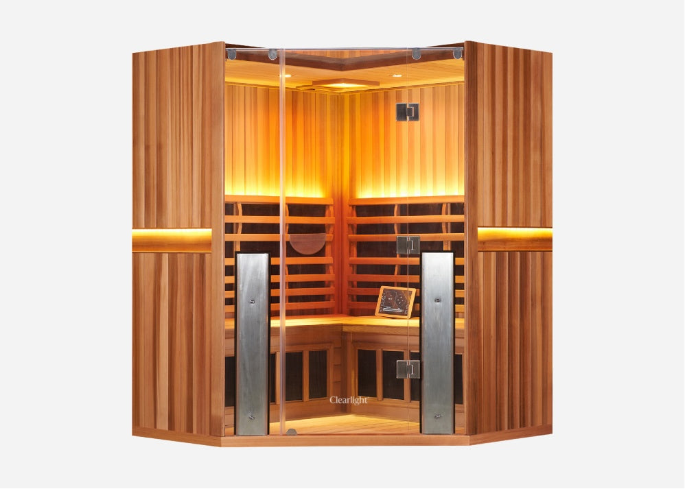 Sanctuary Corner 4 Person Sauna | Okoume | UK Plug