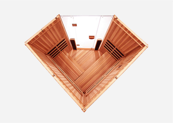 Sanctuary Corner 4 Person Sauna | Okoume Pro | UK Plug