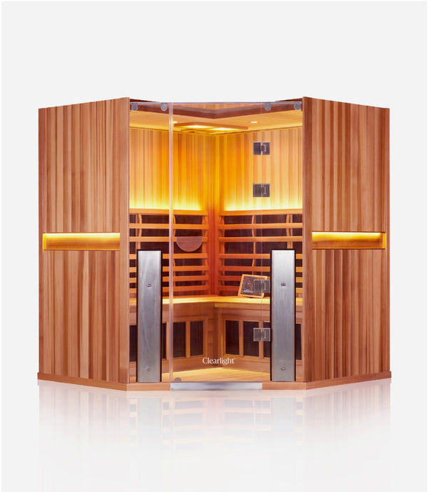 Sanctuary Corner 4 Person Sauna | Okoume Pro | UK Plug